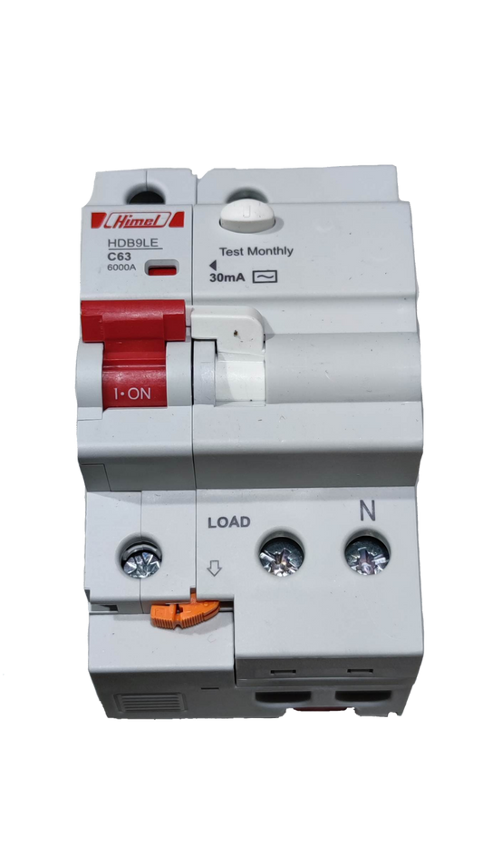 Himel 63A 6 KAIC 30mA 1P+N 220V AC HDB9LEN63IC63S, RCBO Residual Circuit Breaker with OverLoad