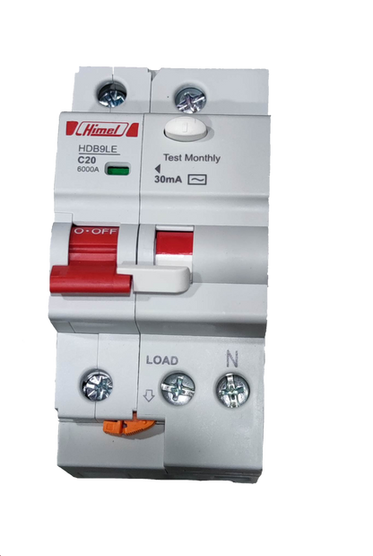 Himel 20A 6 KAIC 30mA 1P+N 220V AC  HDB9LEN32IC20S, RCBO Residual Circuit Breaker with OverLoad