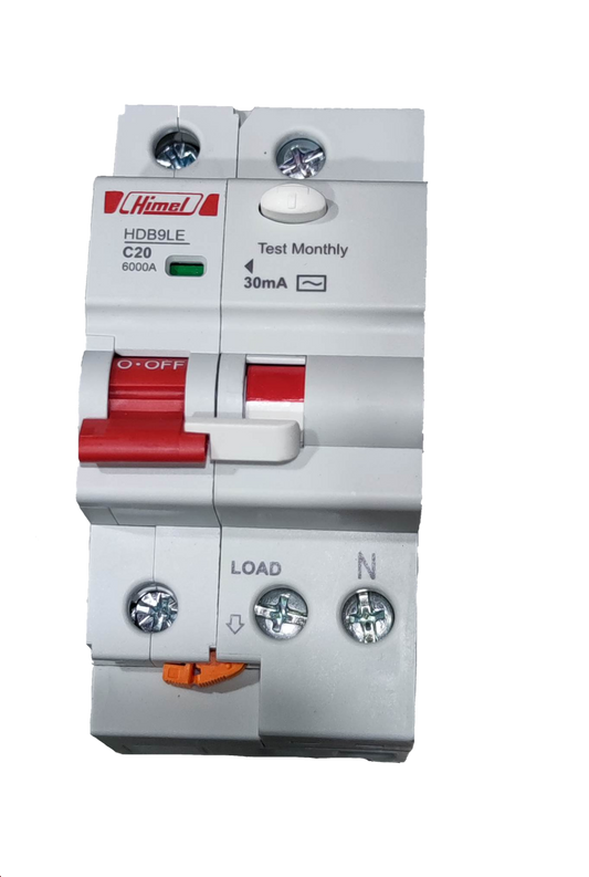 Himel 20A 6 KAIC 30mA 1P+N 220V AC  HDB9LEN32IC20S, RCBO Residual Circuit Breaker with OverLoad