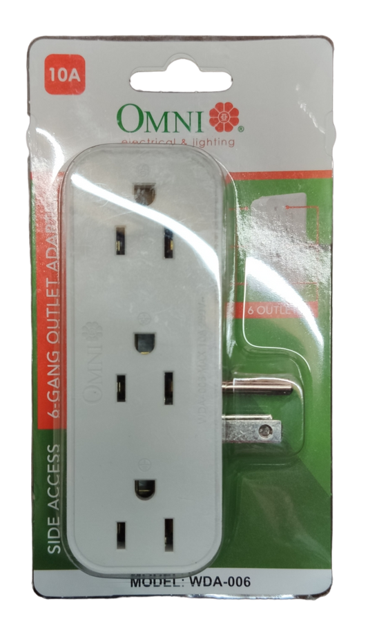 Omni 6 Gang Outlet Adaptor 10A 250V WDA-006