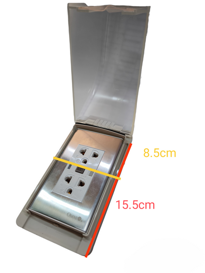 Omni Weatherproof GFCI Duplex Outlet with Stainless Plate 20A 250V WPP-605+WWP-113S+WD933