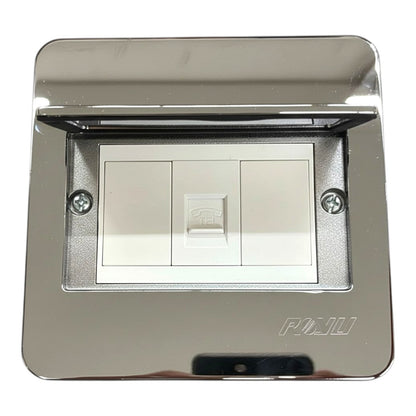 Royu Floor Outlet 1 Gang Telephone Outlet Available in Gold and Chrome