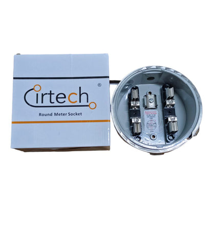Cirtech Round Meter Base 1/2 ", Electrical Meter Base, KWH Meter Base 4 Jaws