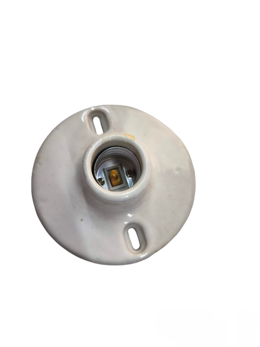 Kopez 4x4 electrical receptacle socket round white ceramic base for lighting installation accessories