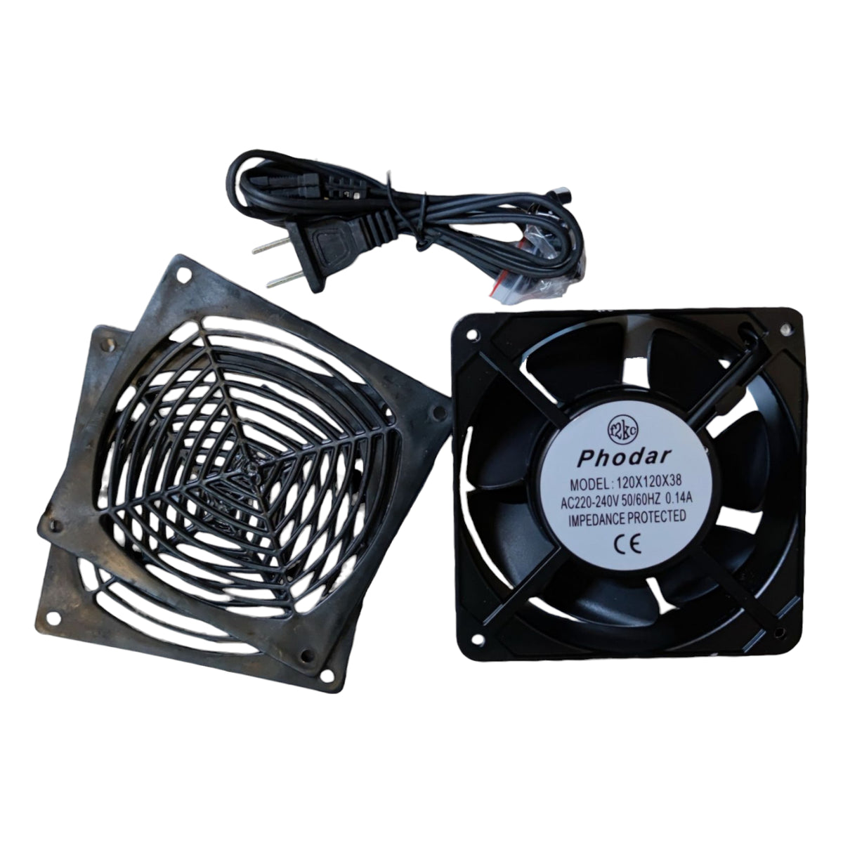 4x4 Box Fan 220V 10cm x 10cm 5 Blades 120mm x 120mm x 38mm