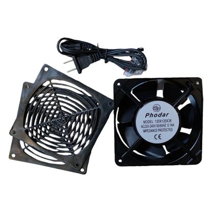 4x4 Box Fan 220V 10cm x 10cm 5 Blades 120mm x 120mm x 38mm