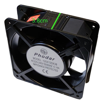 4x4 Box Fan 220V 10cm x 10cm 5 Blades 120mm x 120mm x 38mm