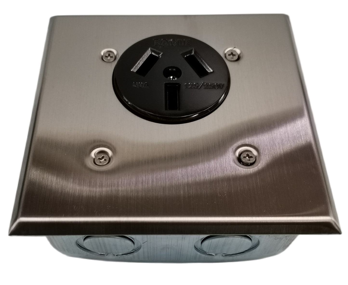 Eagle 50A 250V range outlet with metal box stainless steel wall plate and black socket