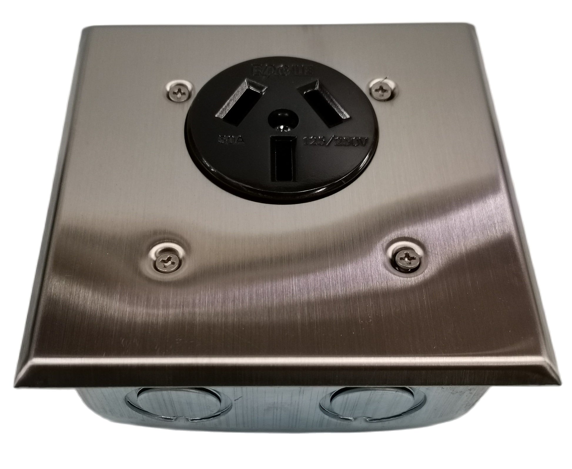 Eagle 50A 250V range outlet with metal box stainless steel wall plate and black socket