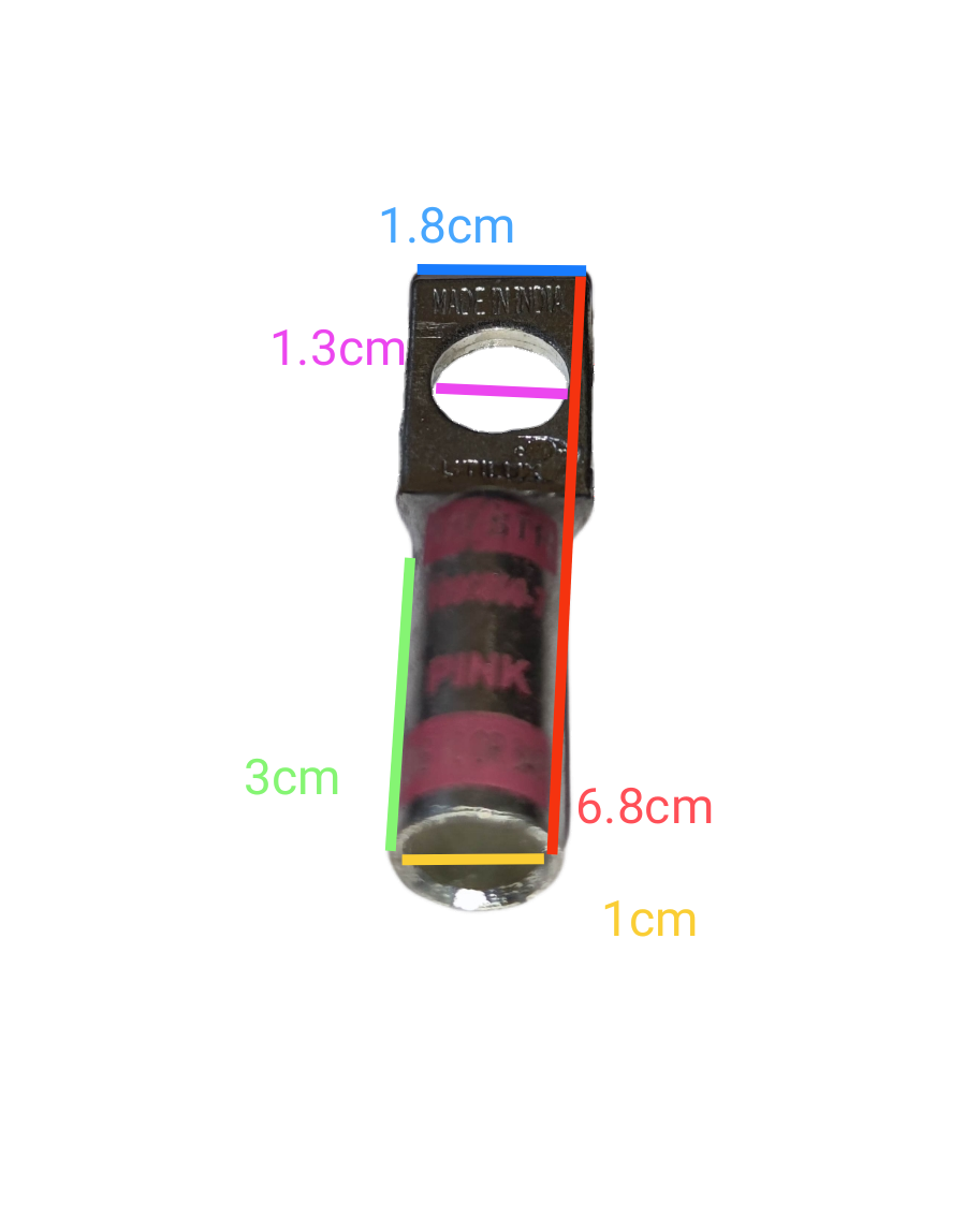 Utilux 50mm Wire Size 1099899-7 Terminal Lugs with detailed measurements for electrical circuitry and parts