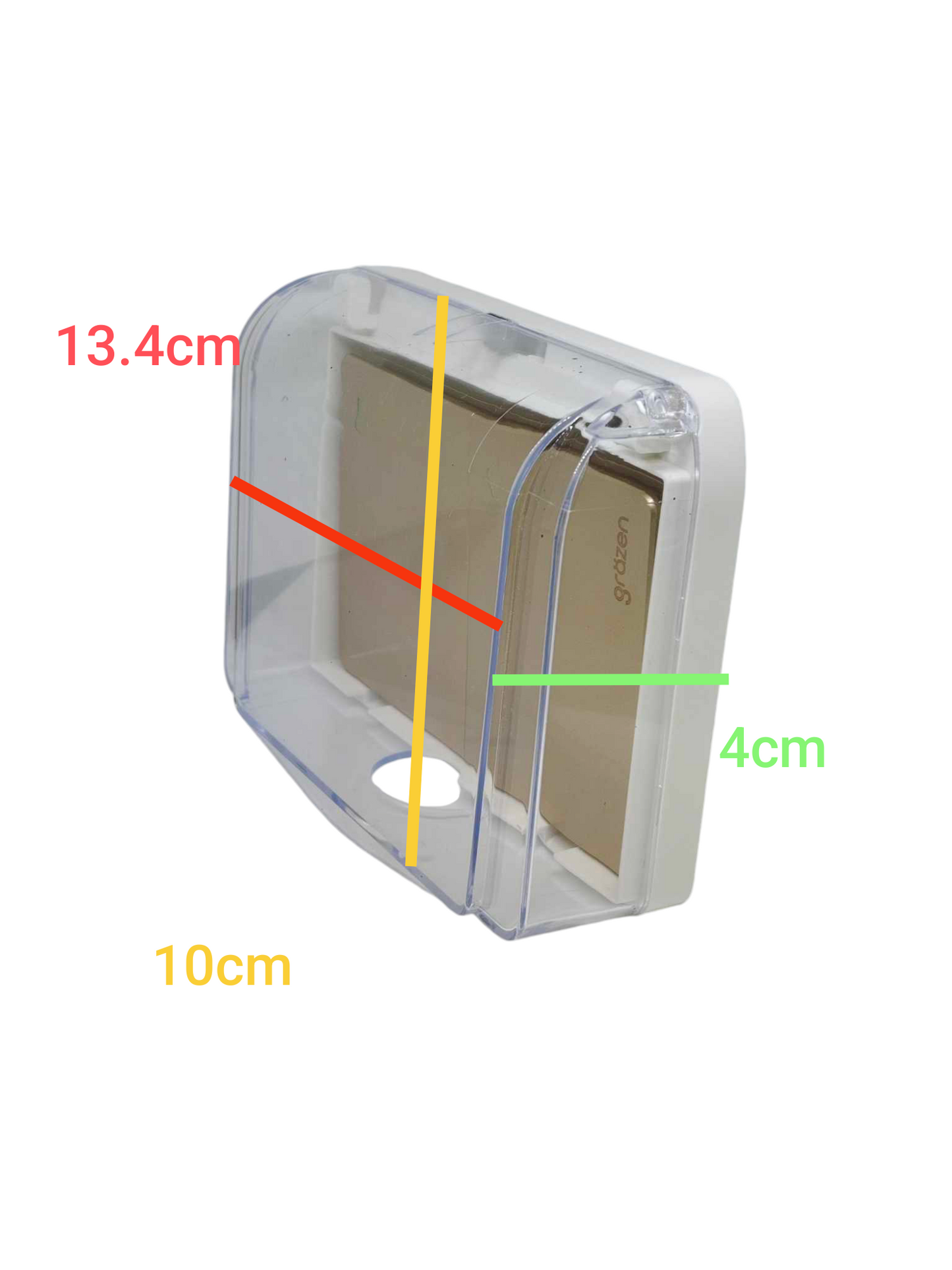 Grazen Weatherproof Plate Cover with 2 Gang 3 Way Switch 16A 220V WC-019-W+GW-004