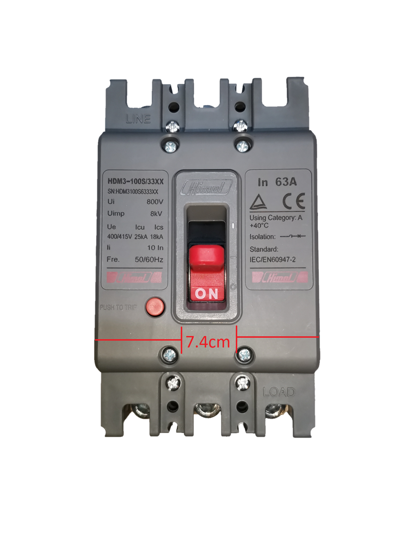 Himel 63A 3 Pole Molded Case Circuit Breaker, 63A Industrial Circuit Breaker 3 Pole 18Kaic 250V, Circuit Breakers