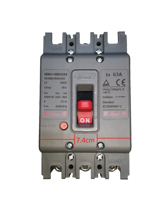 Himel 63A 3 Pole Molded Case Circuit Breaker, 63A Industrial Circuit Breaker 3 Pole 18Kaic 250V, Circuit Breakers