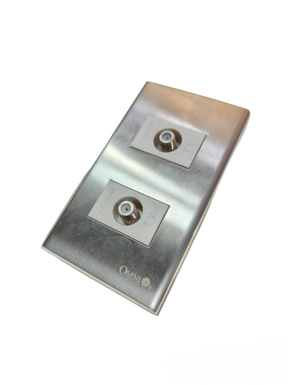 Omni 2 Gang Cable Outlet Wide Series WWP-112S+(WWV-301x2)