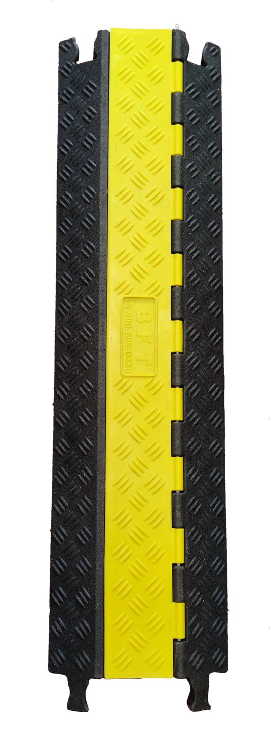 Grippes Ramp Cable Protector 2 Channel, 1 Meter x 27cm x 5cm, Cable Rubber Ramp Can be attached with 90 degrees Bend