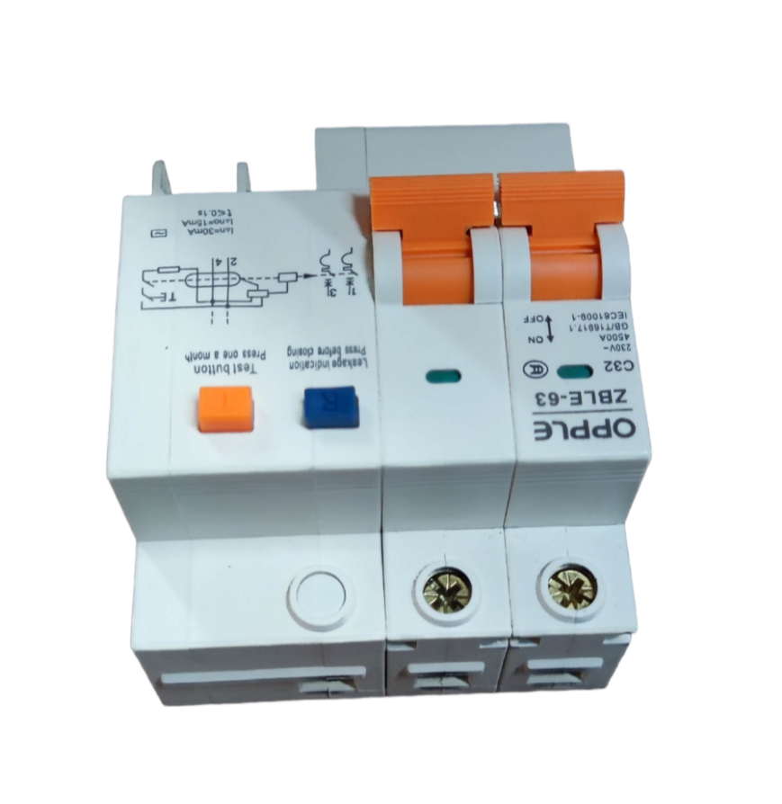 OPPLE 32A 4.5 KAIC 30mA 2P+N 220V ZBLE-63C32,  ELCB, RCB RCBO RCCB Earth Leakage Circuit Breaker Residual Circuit Breaker