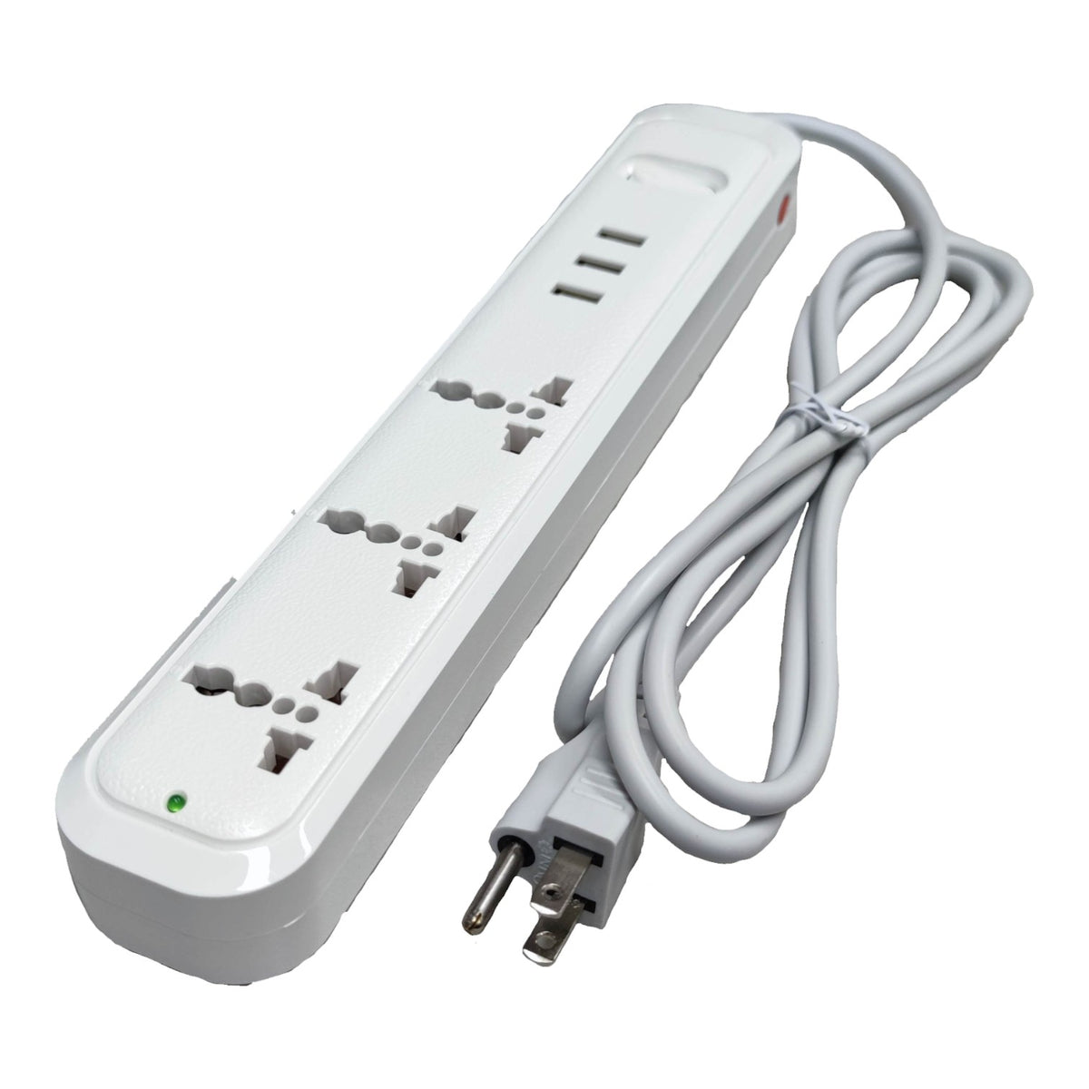 Omni 3 Gang  Extension Cord With 3 USB Outlet 3 Gang Universal Outlet and 3 USB with 1 Main Switch 2500W 2.1A USB 5V USB-303-PK