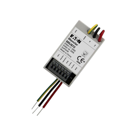 A red flared acoustic light marker with labeled callouts showing parts such as the flared acoustic horn, internal piezo sounder element, Fresnel lens/strobe light dome, control circuit board, mounting screws, and cable entry knockout, on a white background.