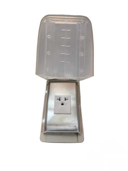 Omni Weatherproof Aircon Tandem Outlet 20A 250V with Stainless Plate Cover WPP-605+WWP-111S+WWA-401