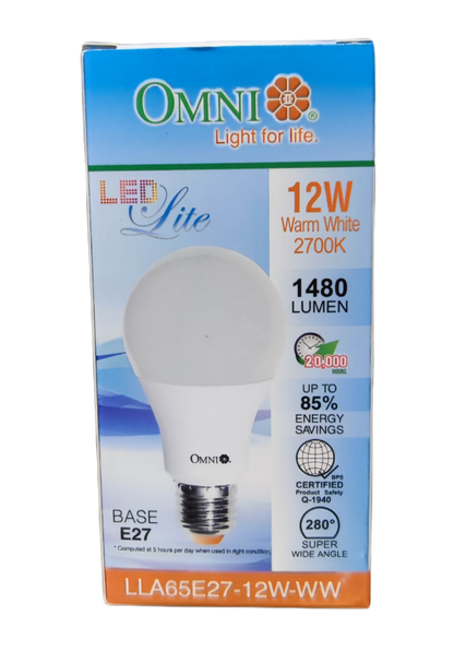 Omni 12W LED Bulb E27 220V A65 Available Warm White