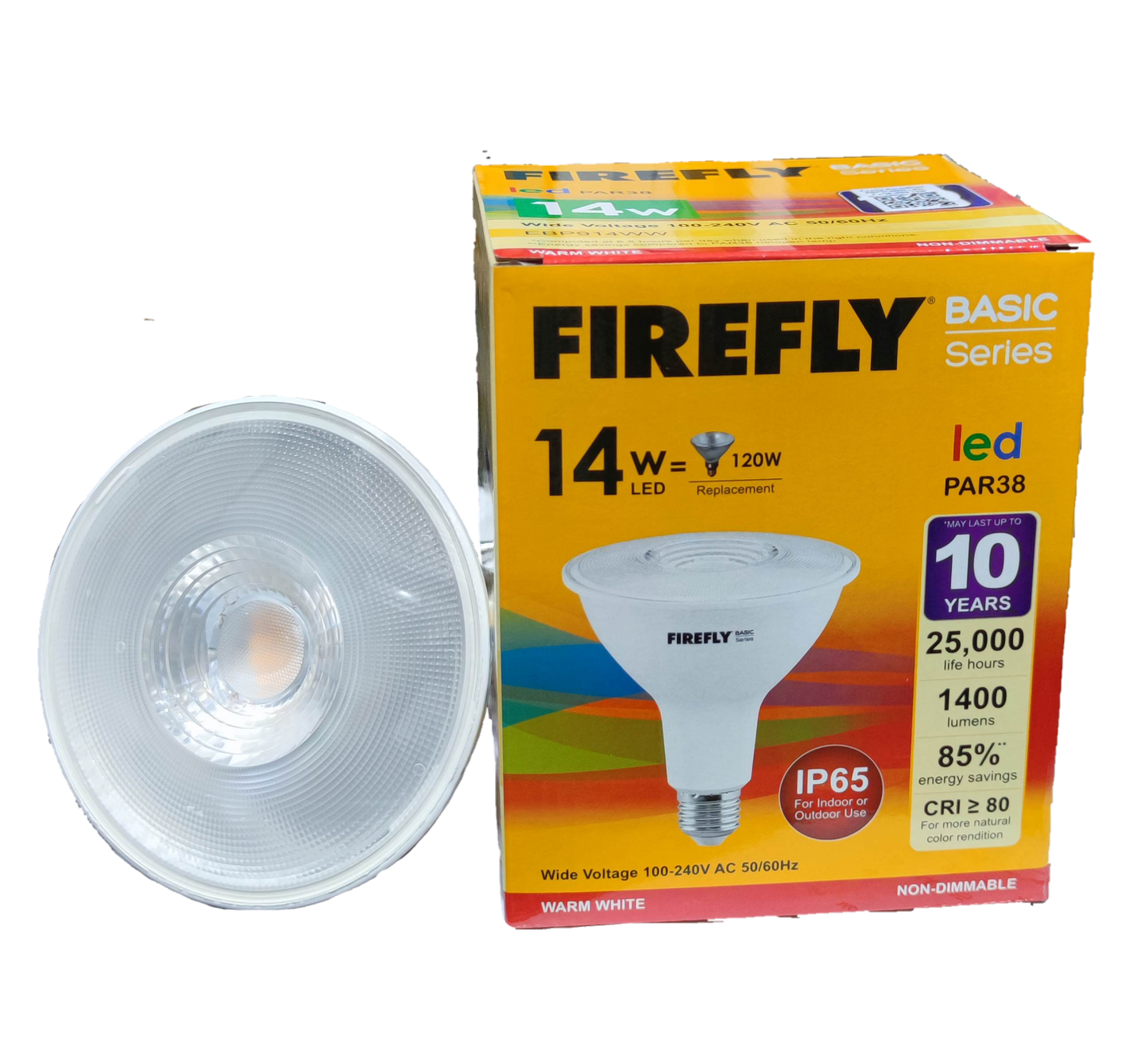 Firefly 14W LED PAR 38 E27 Available in Daylight (6500K) or Warm White (3000K)