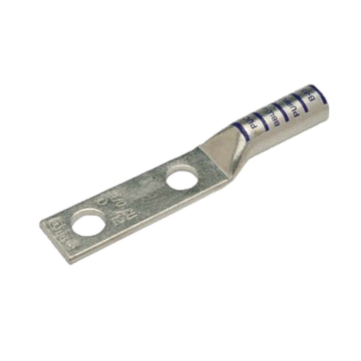 Pennunion AWG 1/0 Terminal Lugs Double Hole 50mm Long Barrel 5/16 Stud Size Crimp Type (BBLU-1/0D)