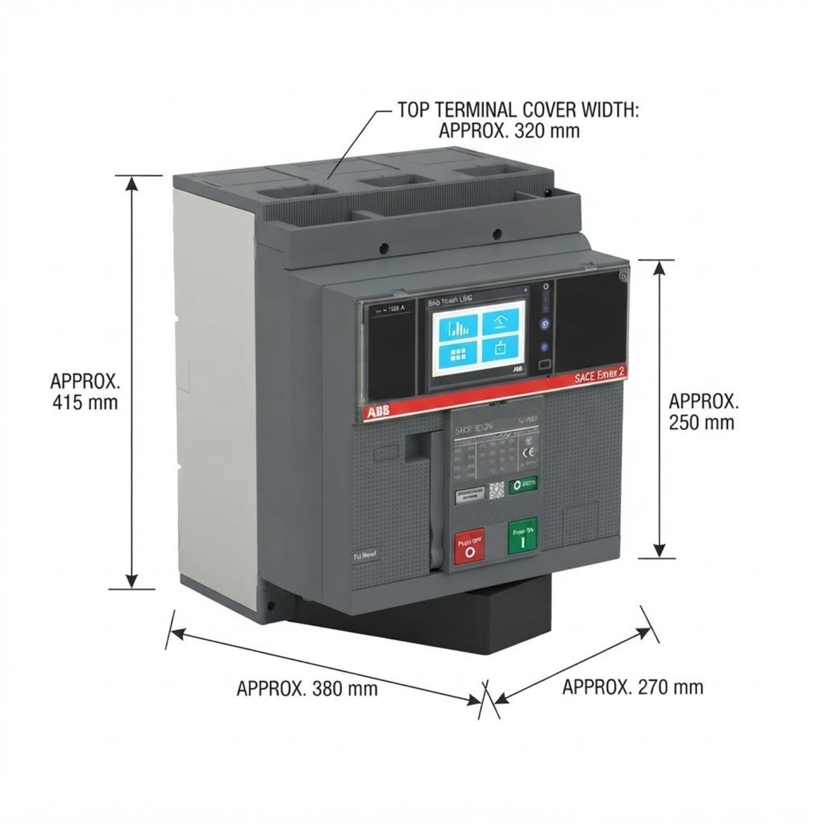 ABB SACE EMAX 2 1250A 3P Air Circuit Breaker Industrial Fixed Type 50KAIC 690V EKIP Touch LSIG IEC 60947-2 SACE EMAX 2 E1.2N1250A3P