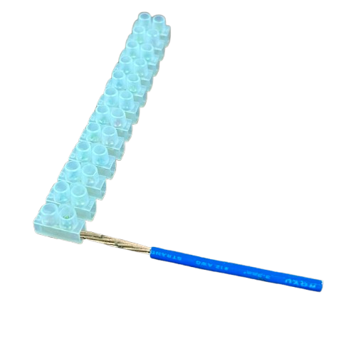 Grippes 5A PVC terminal block 12 pairs with clear insulation for secure electrical connections