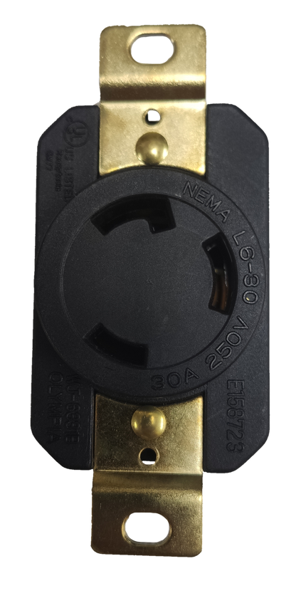 Grippes 30A Twist Lock Outlet 2P+E (3P) 250V (NEMA L6) WJ6331B, Twistlock