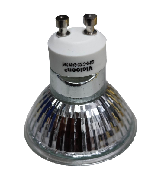 Vicloon 50W Halogen Bulb Gu10 MR16 220V , 50W 220V MR-16 Halogen Bulb GU10 Socket, Halogen Bulb for Scented Candles, Candle Warmer Bulb 50W 220V Dimmable