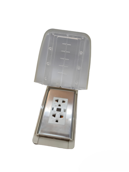 Omni Weatherproof GFCI Duplex Outlet with Stainless Plate 20A 250V WPP-605+WWP-113S+WD933