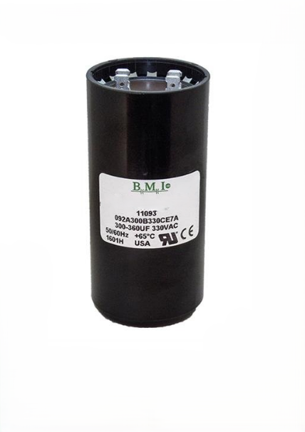 Motor Starting Capacitor 300-360uF BMI Brand Available in: (125VAC, 250VAC, 165VAC, and 330VAC)