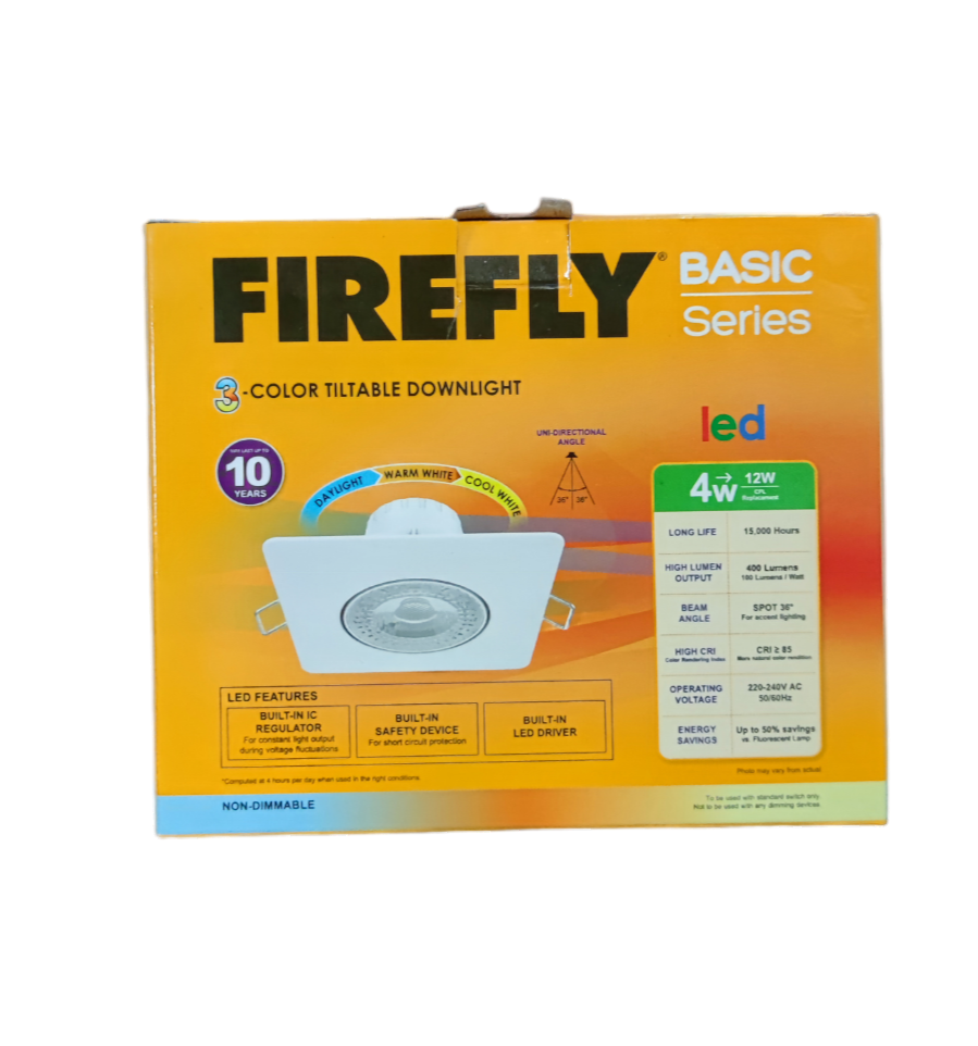 Firefly 4W LED Downlight Tiltable Tri Color 220V EDL1504TC