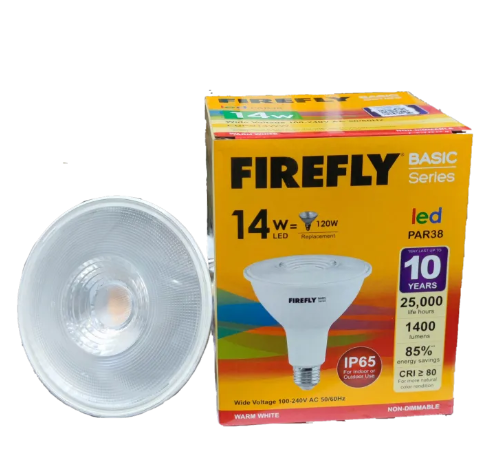 Firefly 14W LED PAR 38 E27 Available in Daylight (6500K) or Warm White (3000K)