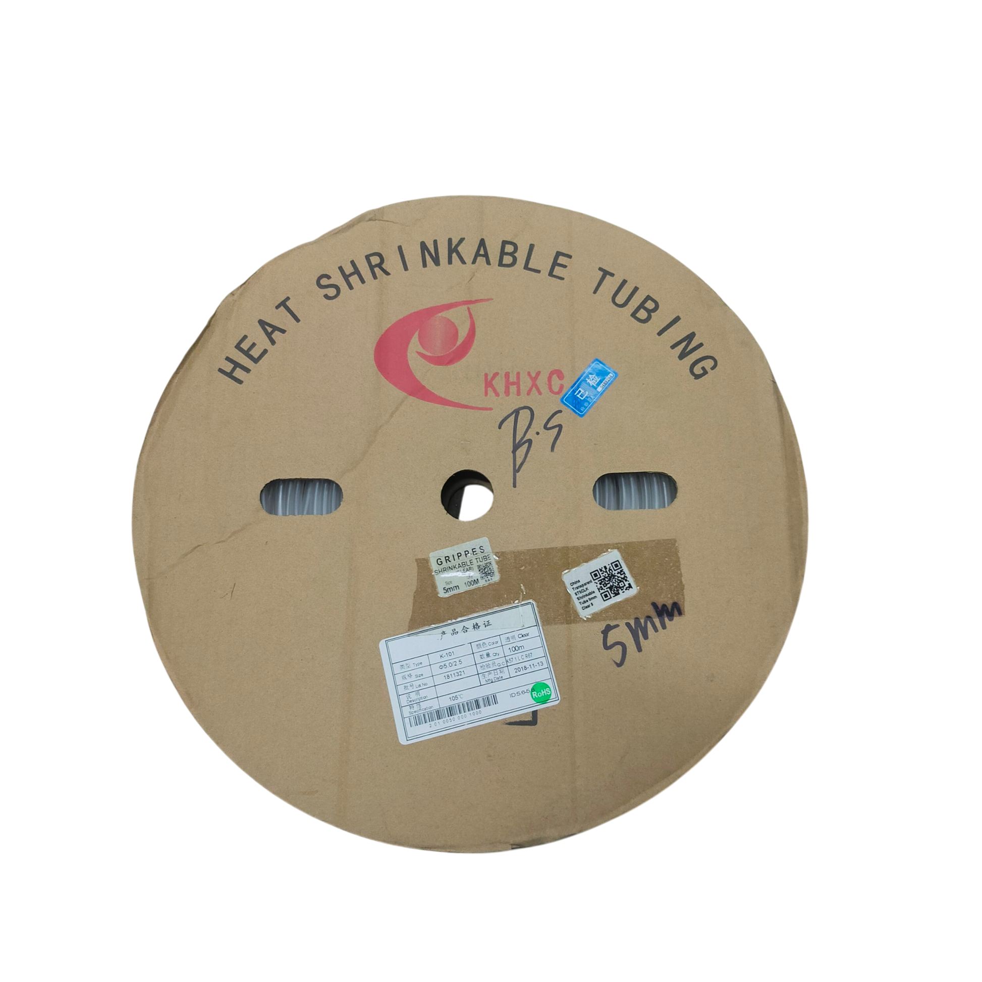 5mm Shrinkable Tuber Clear on a cardboard reel for effective cable management solutions