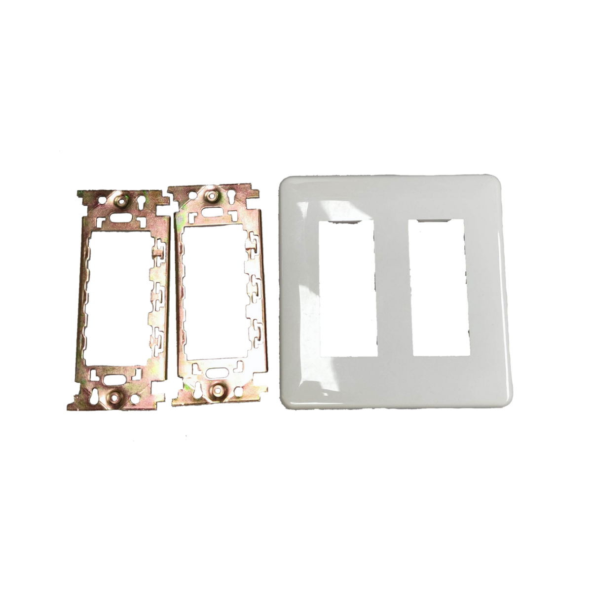 Kopez 6 gang switch plate cover with metal mounting frames for easy installation and durability