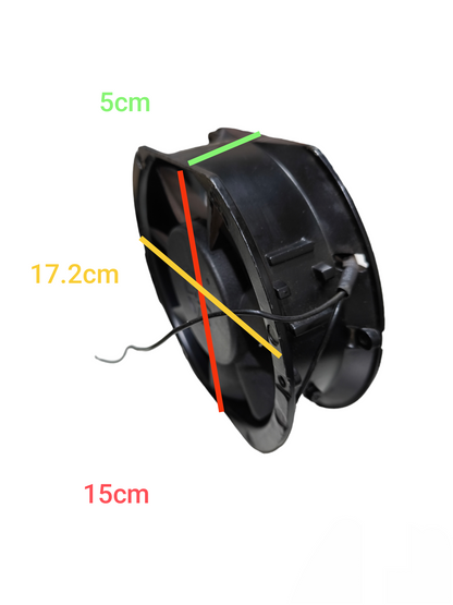6 inch 220V exhaust fan from China with black plastic body and attached power cord