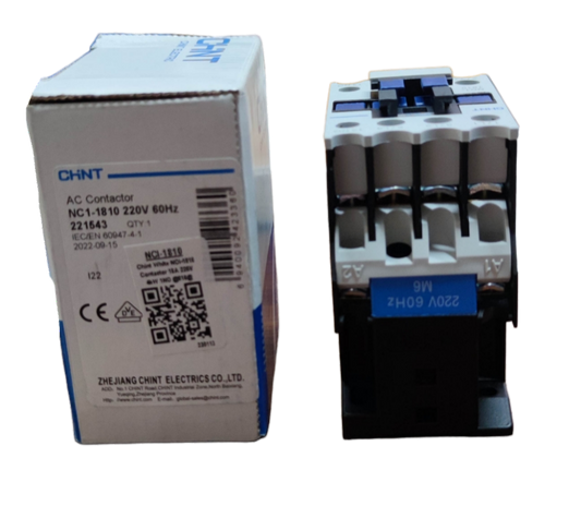 Chint Magnetic Contactor 25A 220V 1NO NC1-1810  Rated Operated Current 18A 440V