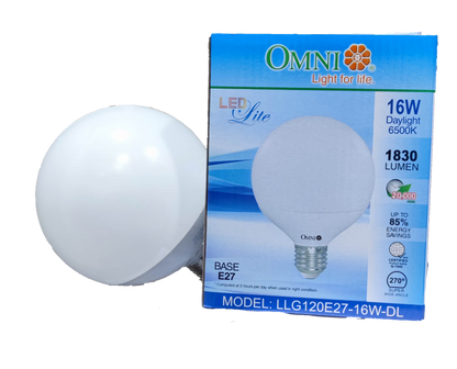 Omni 16W LED Globe Bulb E27 220V 6500k Daylight LLG120E27-16W-DL