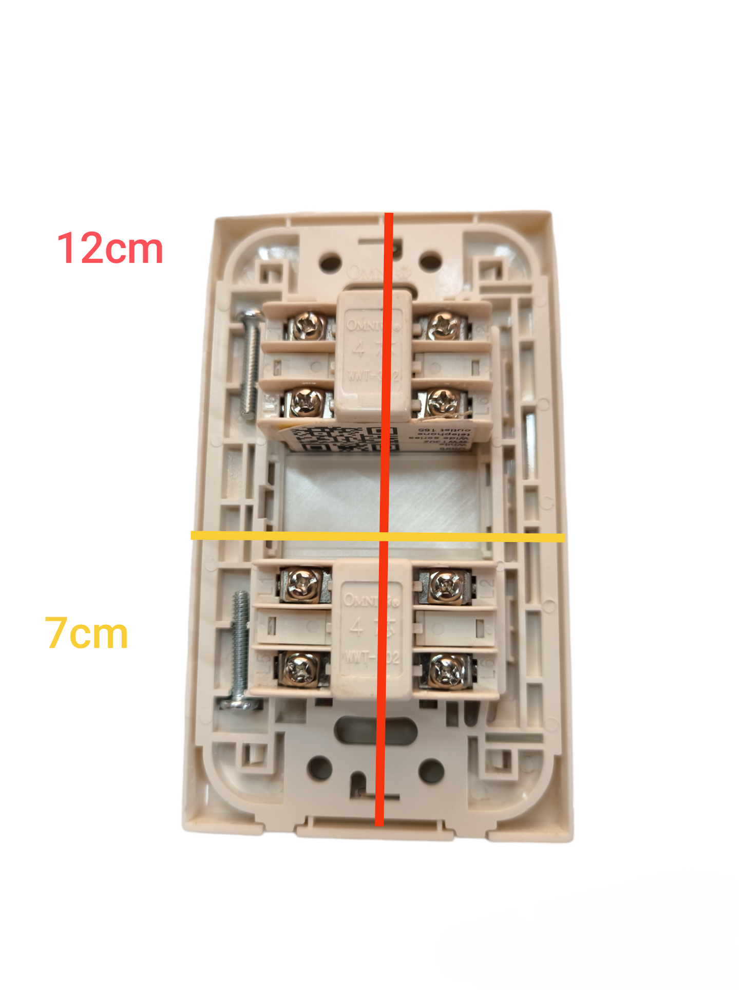 Omni 2 Gang Telephone Outlet with Plate WWP-112+(WWT-302x2)