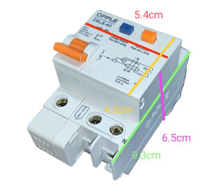 Opple 40A 4.5 KAIC 30mA 1P+N 220V ZBLE-63C40, RCBO Residual Circuit Breaker with Overload Protection