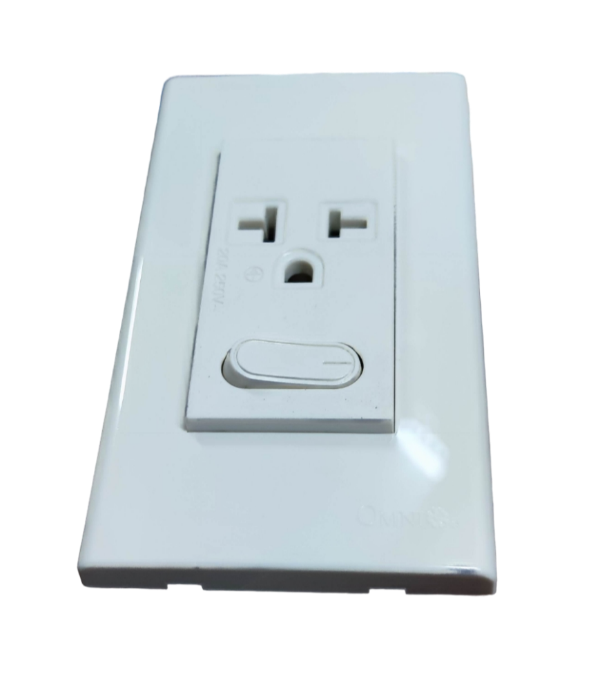 Omni Aircon Outlet Wide Series with Switch and Plate 20A 250V WWA-501/S + WWP-113