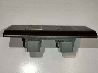 Royu 2 Gang 1 Way Switch with Plate Dark Gray