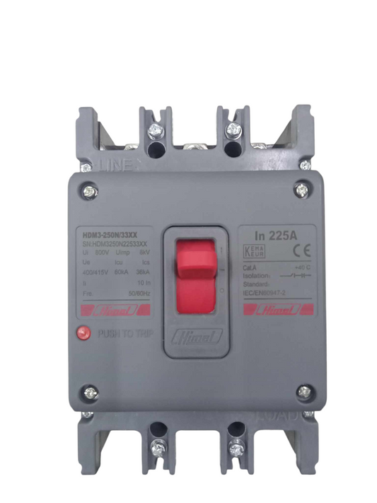 Himel 225A 3 Pole Industrial Circuit Breaker 415V 36 KAIC HDM3250N22533XX