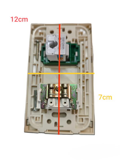 Omni 2 Gang LAN Outlet and Cable Outlet with Stainless Plate WWP-112S+WWV-310+WWC-303