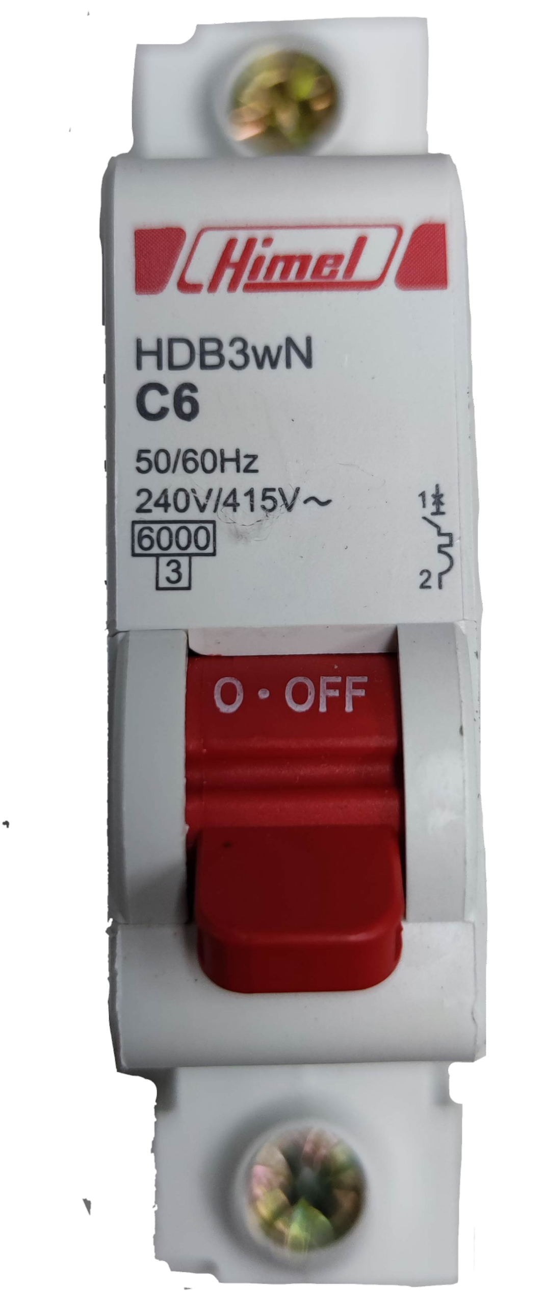 Electx Electrical Supply 6A miniature circuit breaker with red on off switch for electrical safety