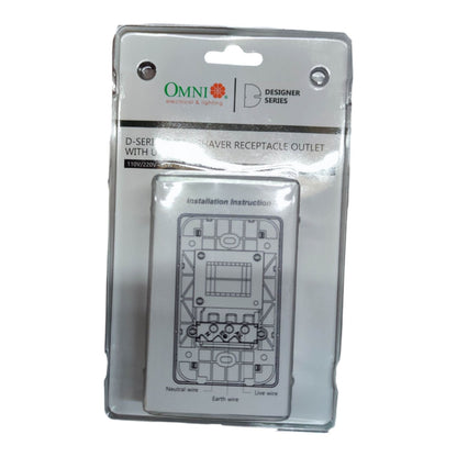 Omni Shaver Receptacle Outlet with Utility Box 68mA 220V 15W Shaver Outlet 15W 220V with Utility Box DSR-502