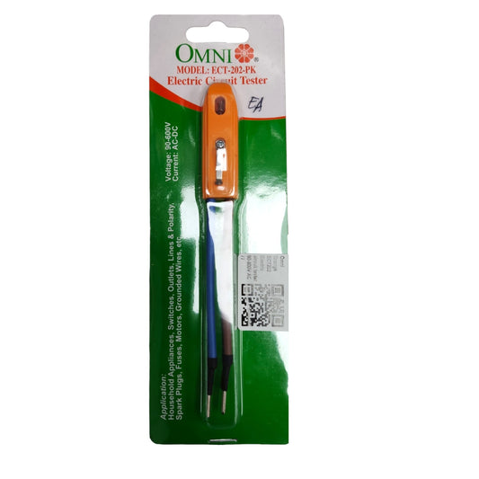 Omni Electric Circuit Tester, Test Lite, Line Tester, Test Light (AC-DC) Voltage Range of 90V to 600V ECT-202-PK