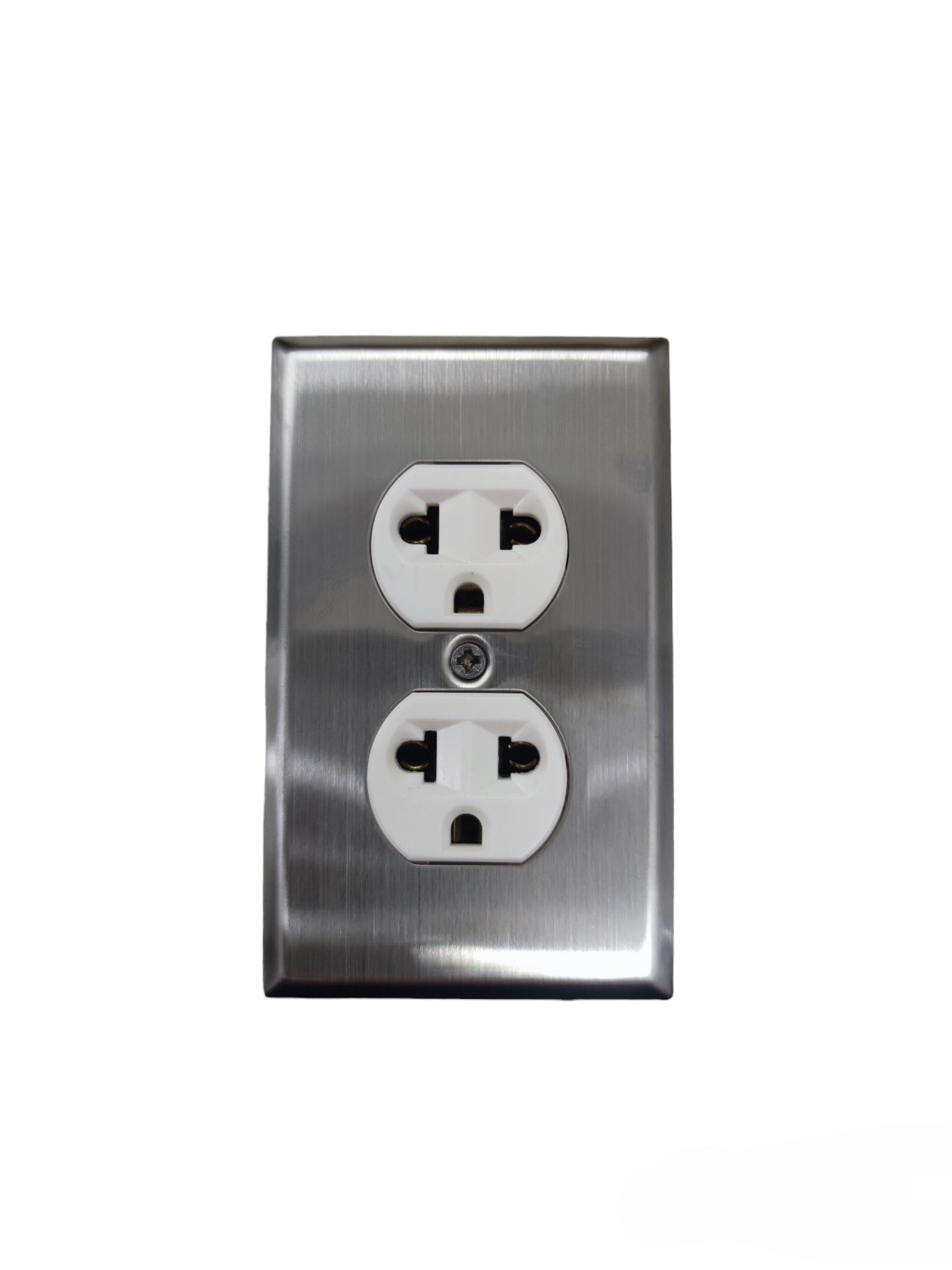 Eagle Duplex Universal Outlet with Ground and Stainless Plate Cover 15A 220V CAT828C/CAT132SSP