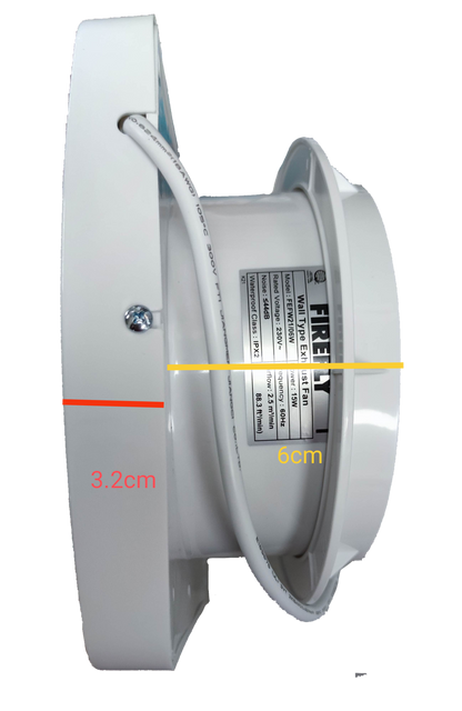 Firefly Exhaust Fan 6" 220V Wall Type with Shutter, Exhaust Fan 6 Inches 220V FEFW22/06W
